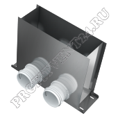 Пленум напольный на два выхода BlauFast RPF 300х100/63х2 М для соединения вентиляционной решетки с каналами BlauFast Ø 63мм