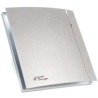 Вентилятор малошумный Silent-100 CRZ DESIGN Silver Soler&Palau с индикатором, обратным клапаном и таймером серебро Ø100
