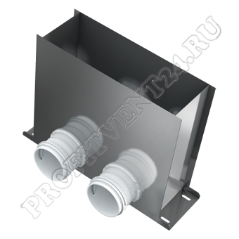 Пленум напольный на два выхода BlauFast RPF 300х100/63х2 М для соединения вентиляционной решетки с каналами BlauFast Ø 63мм