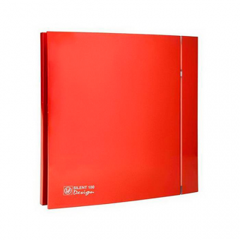 Вентилятор малошумный Silent-200 CZ DESIGN Red 3С Soler&Palau с индикатором и обратным клапаном и цветными полосками красный Ø120