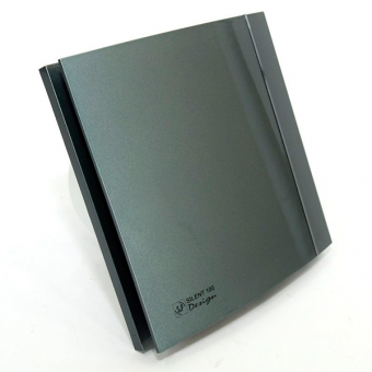 Вентилятор малошумный Silent-100 CRZ DESIGN Grey Soler&Palau с индикатором, обратным клапаном и таймером серый Ø100