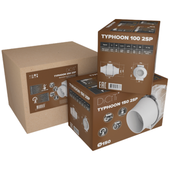 Вентилятор TYPHOON 160 2SP DiCiTi канальный осевой 2х скоростной Ø160