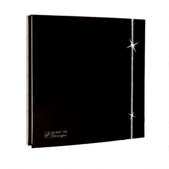 Вентилятор малошумный Silent-100 CZ DESIGN Swarovski Black Soler&Palau с индикатором и обратным клапаном черный со стразами Swarovski Ø100