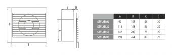 Вентилятор STYL 120 W-C DOSPEL с таймером белый Ø120