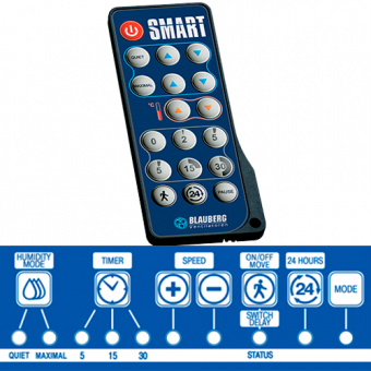 Вентилятор интеллектуальный Smart 100 IR BLAUBERG осевой бесшумный управление с датчиком движения + пульт ДУ Ø100